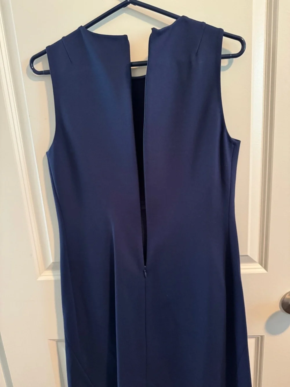 Tory Burch Sleeveless Navy Sheath Dress with Button Detail - Picture 4 of 8